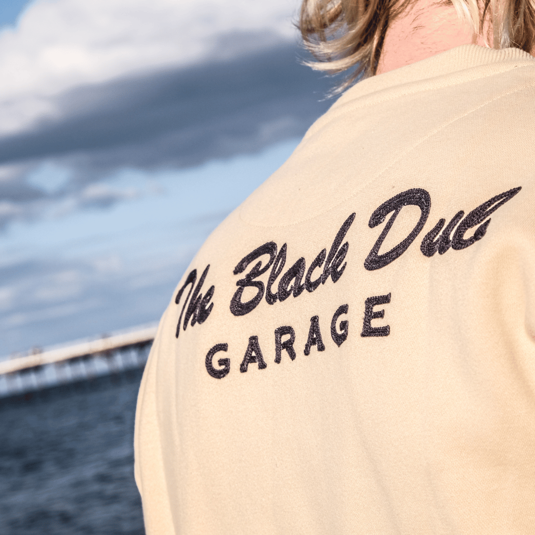 Uggly and Co Black Dub Garage Jumper – Beige Heavyweight Fleece