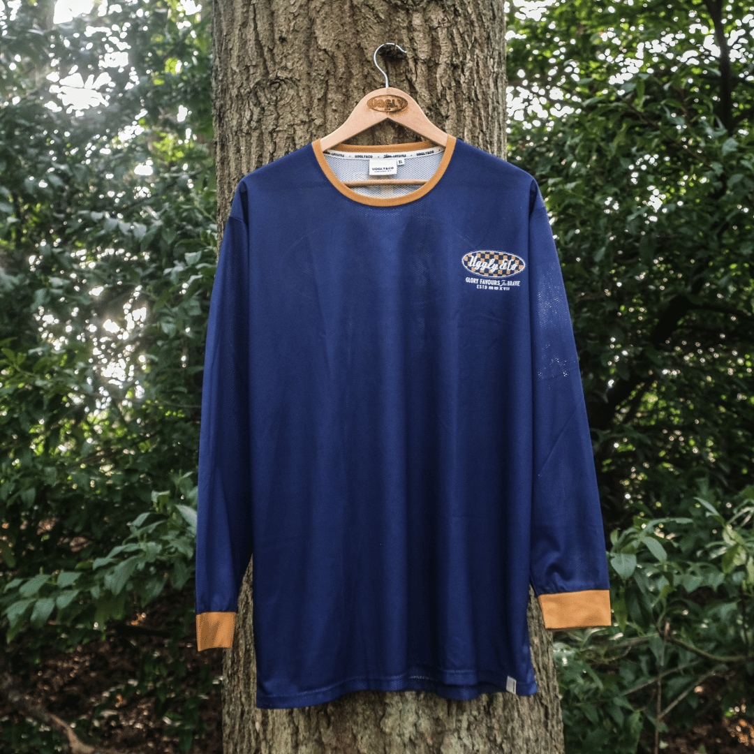 Uggly&Co Blue & Yellow Vintage Motocross Jersey – Breathable Mesh