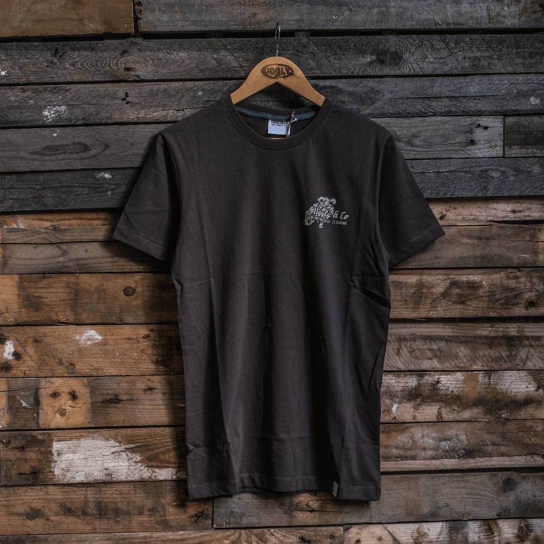 Uggly and Co Olive Flattrack Tee – Heavyweight Cotton Racing Shirt