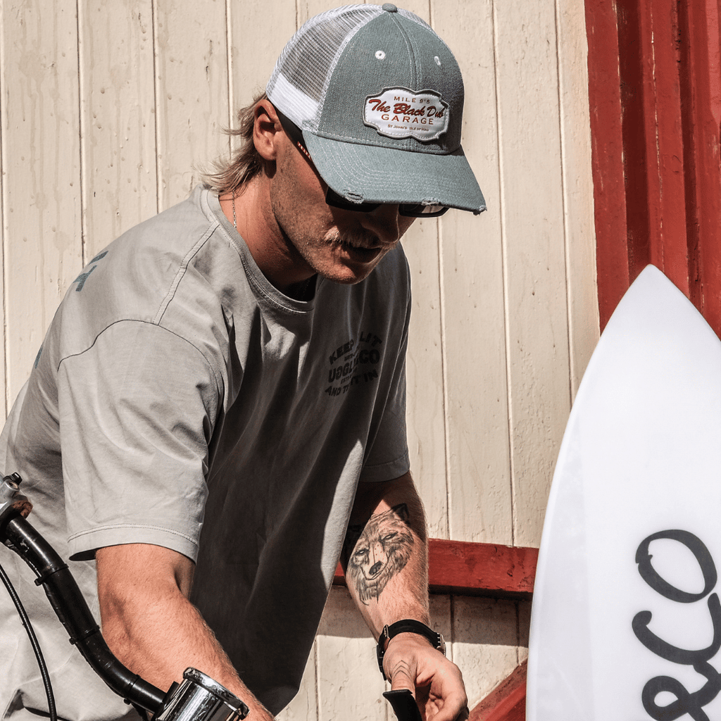 Uggly and Co Denim Garage Trucker Hat – Distressed Vintage Mesh Cap