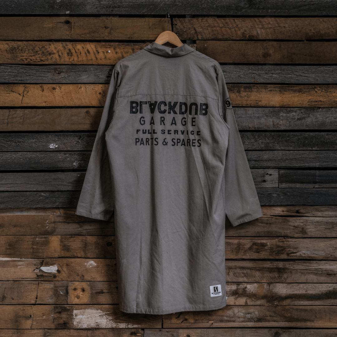 Uggly & Co Garage Overcoat – Beige Cotton Canvas Vintage Work Jacket