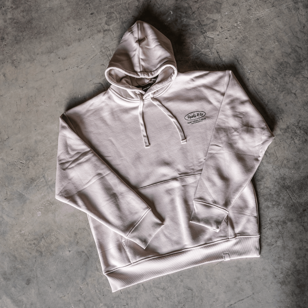 Uggly & Co Dirty White No.1 Motorcycle Hoodie | 100% Cotton Biker Gear