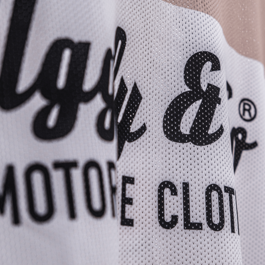 Uggly & Co Beige Diamond Vintage Motocross Jersey – Breathable Mesh MX Shirt