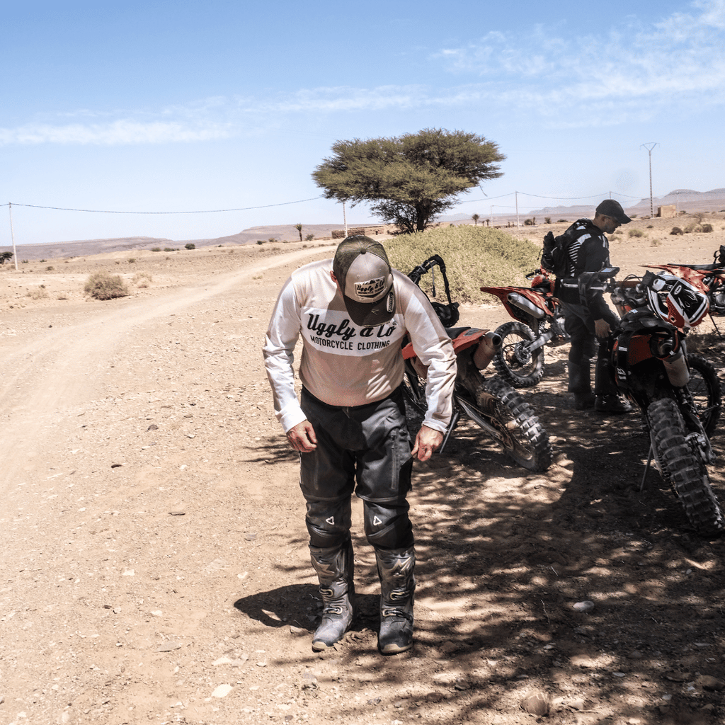 Uggly & Co Beige Diamond Vintage Motocross Jersey – Breathable Mesh MX Shirt
