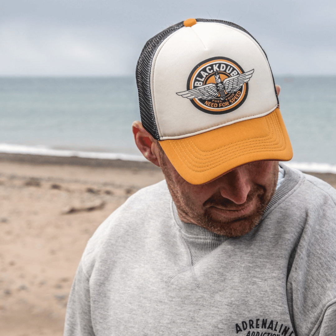 Uggly and Co Black Dub Garage Circle Wings Trucker Hat – Brown & Black
