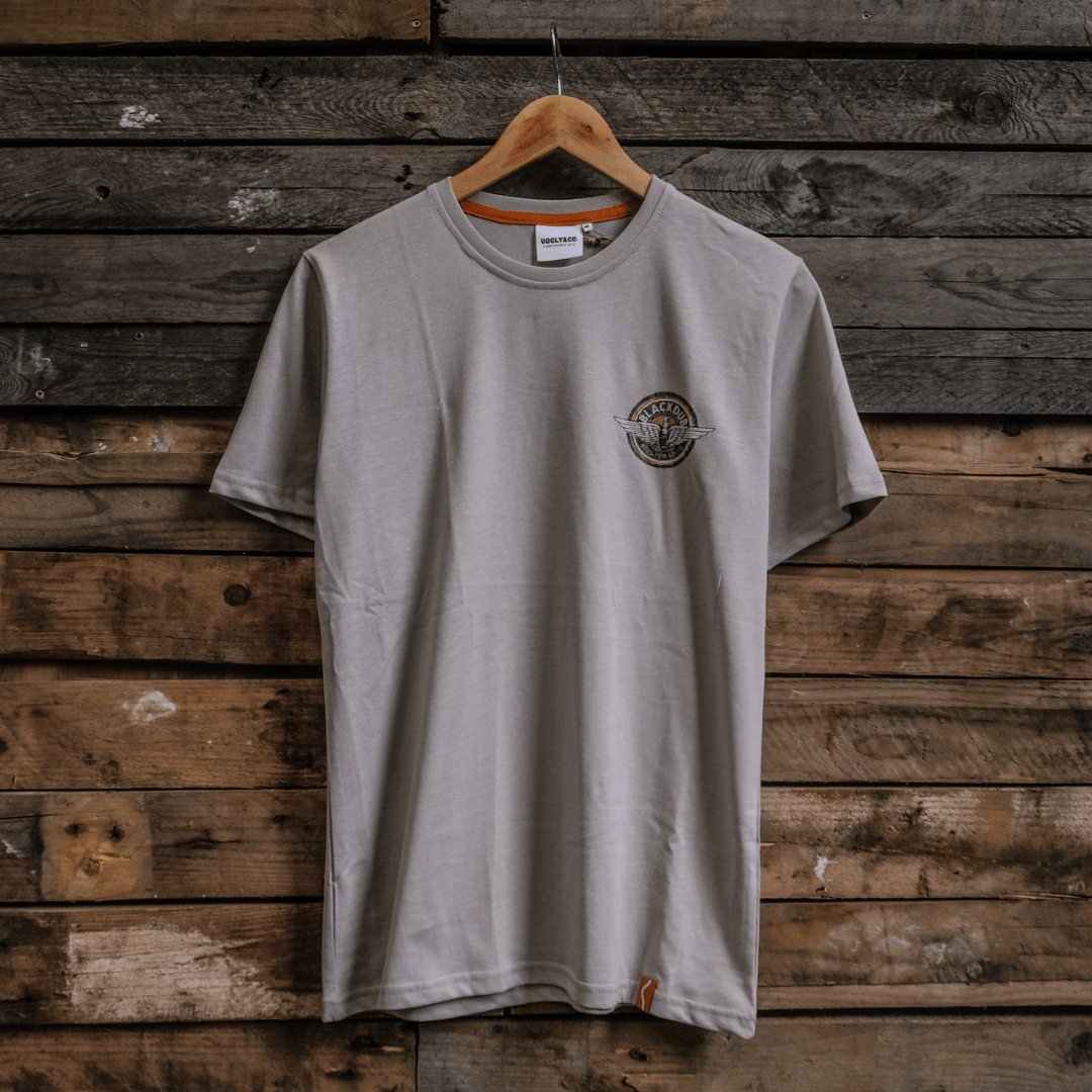 Uggly and Co Black Dub Circle Wings Cotton Graphic Tee – Stone