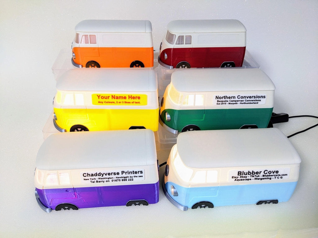 Chaddyverse VW T1 Splitty Van Night Light | Personalised Storage Box