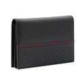 Gecko Jewellery Black Leather Card Holder – Personalised Red Stitching