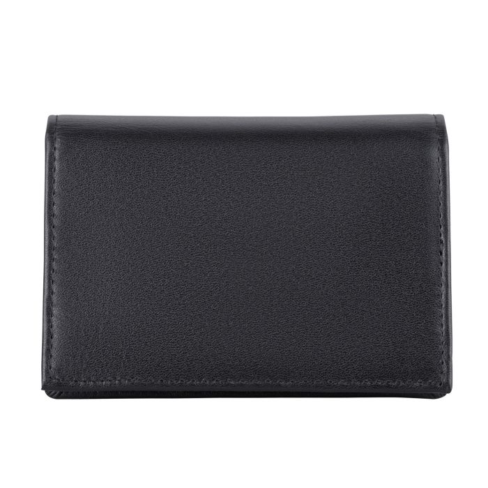 Gecko Jewellery Black Leather Card Holder – Personalised Red Stitching