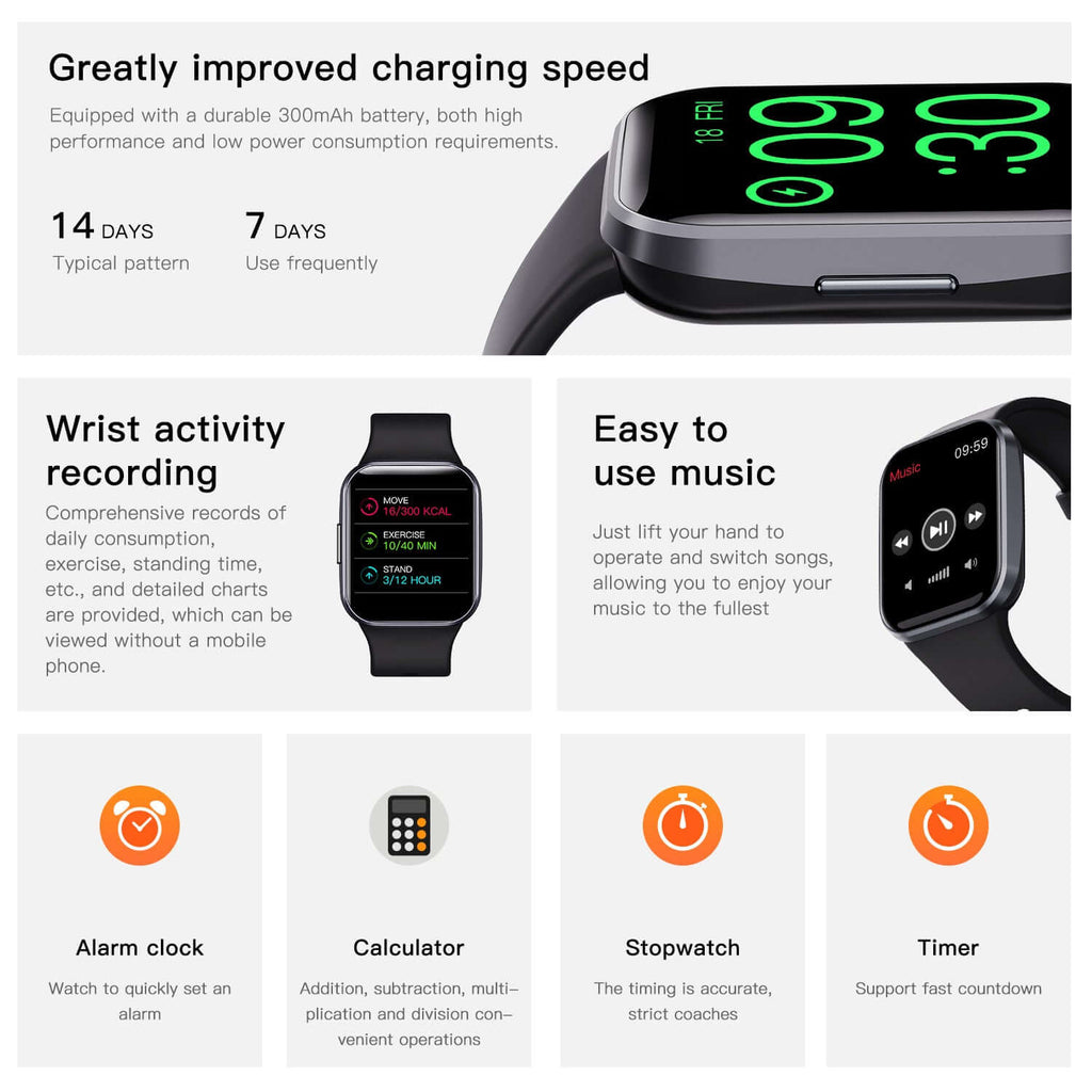Waterproof Smart Fitness Watch – Heart Rate, Step, and Sleep Tracker (Unisex)