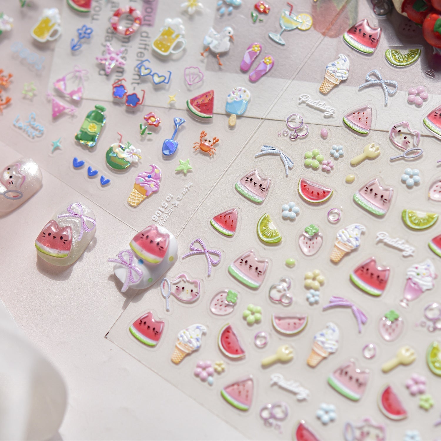 LuLuFun Studio Summer Holiday Nail Deco Stickers - Ultra-Thin Nail Art