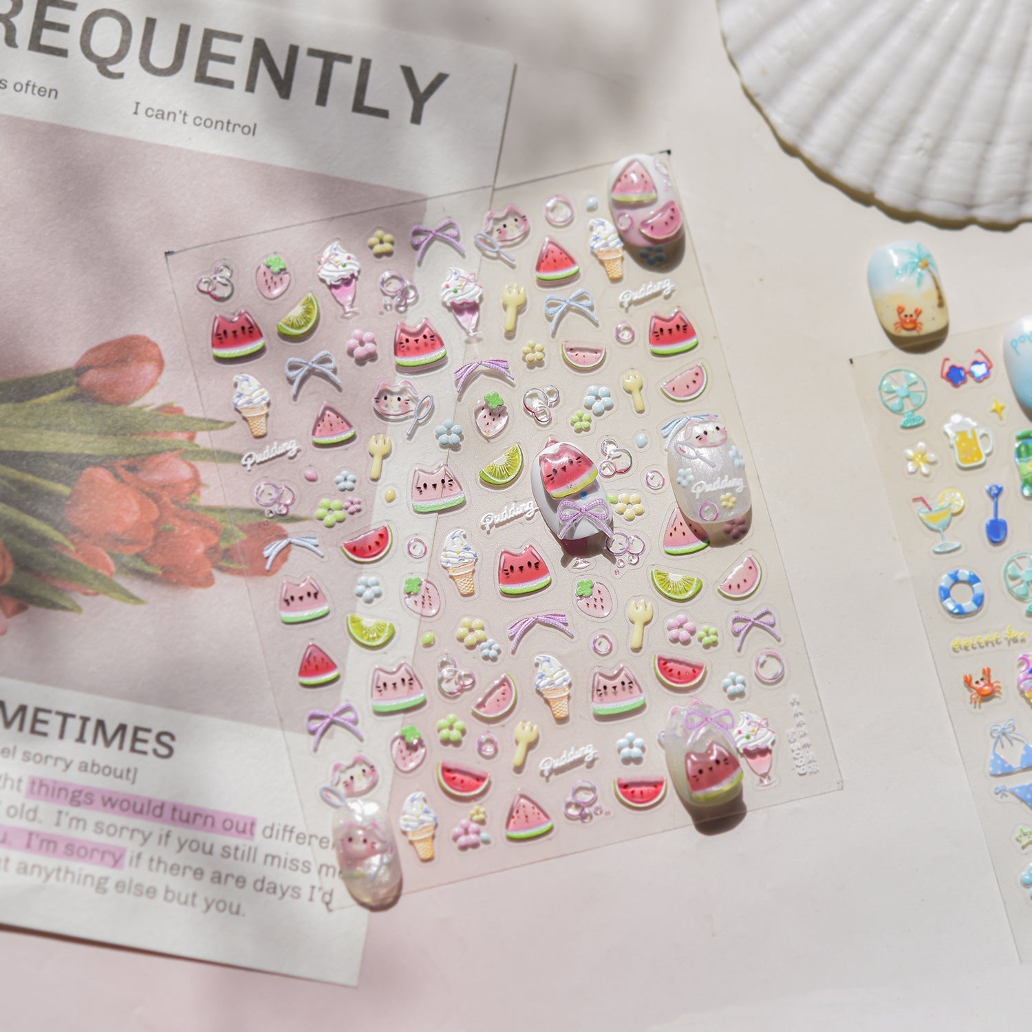 LuLuFun Studio Summer Holiday Nail Deco Stickers - Ultra-Thin Nail Art