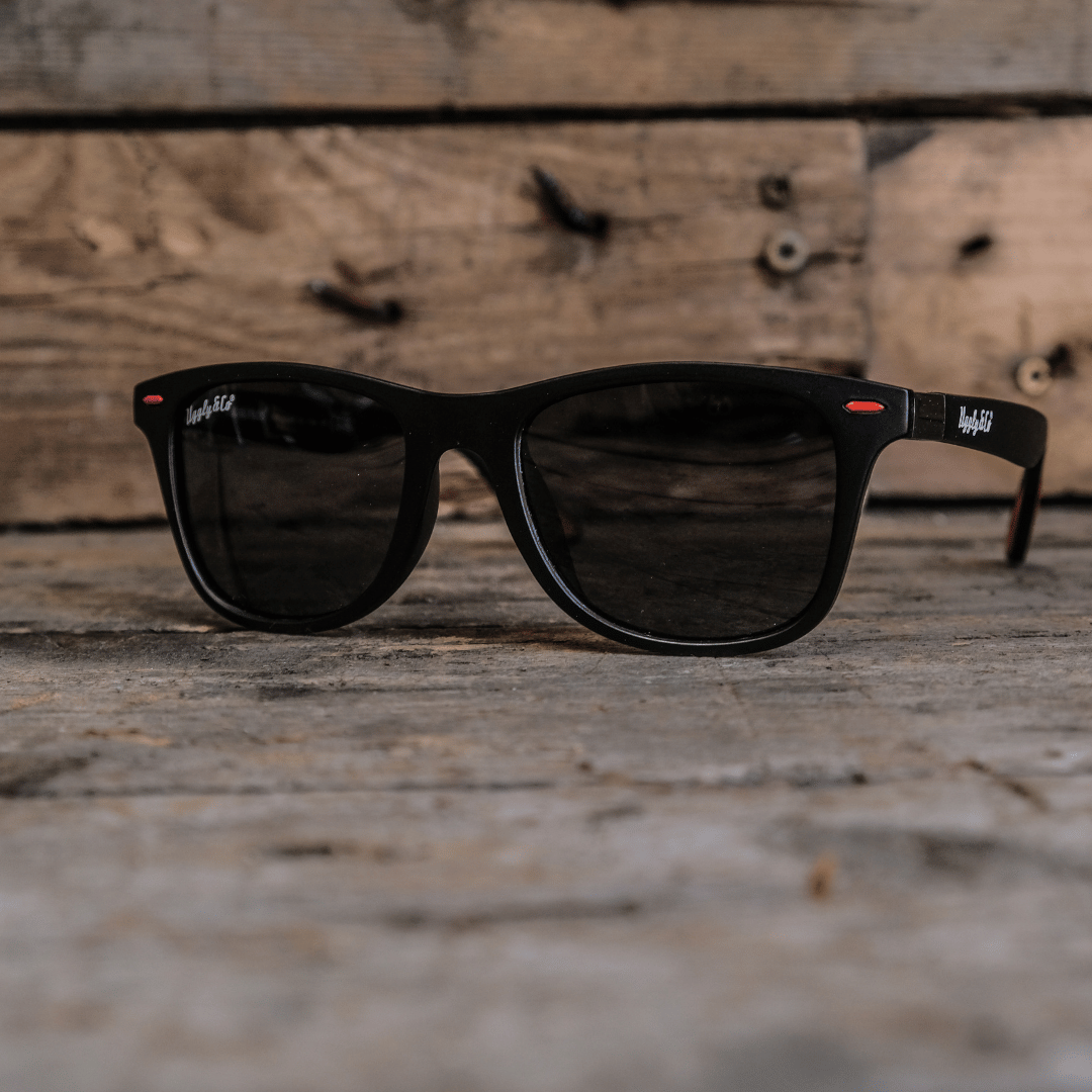 Uggly & Co Wayfarer Sunglasses – UV400 Protection with Wooden Box