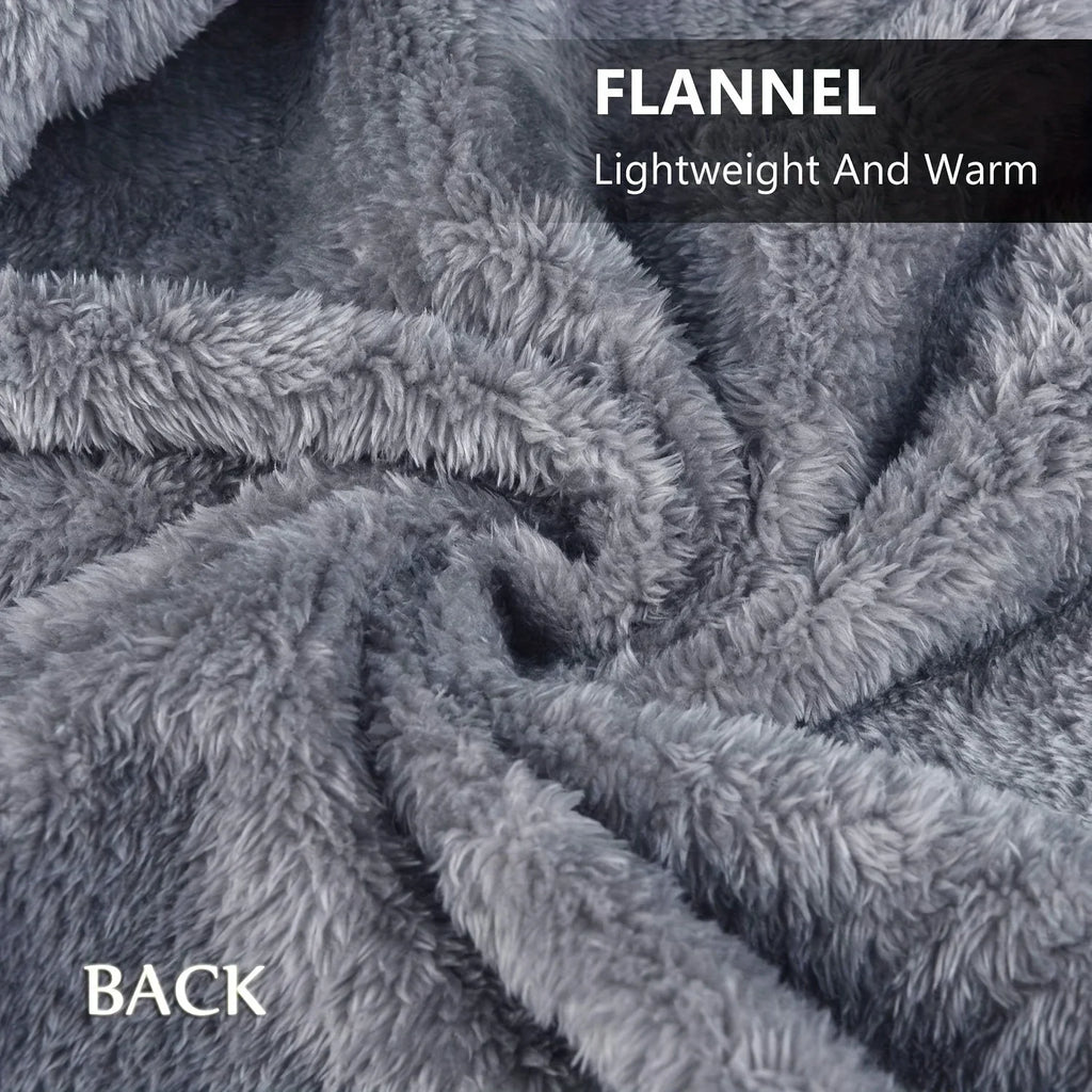 Wearable Flannel Blanket Shawl – Soft Fleece Wrap for Home & Office
