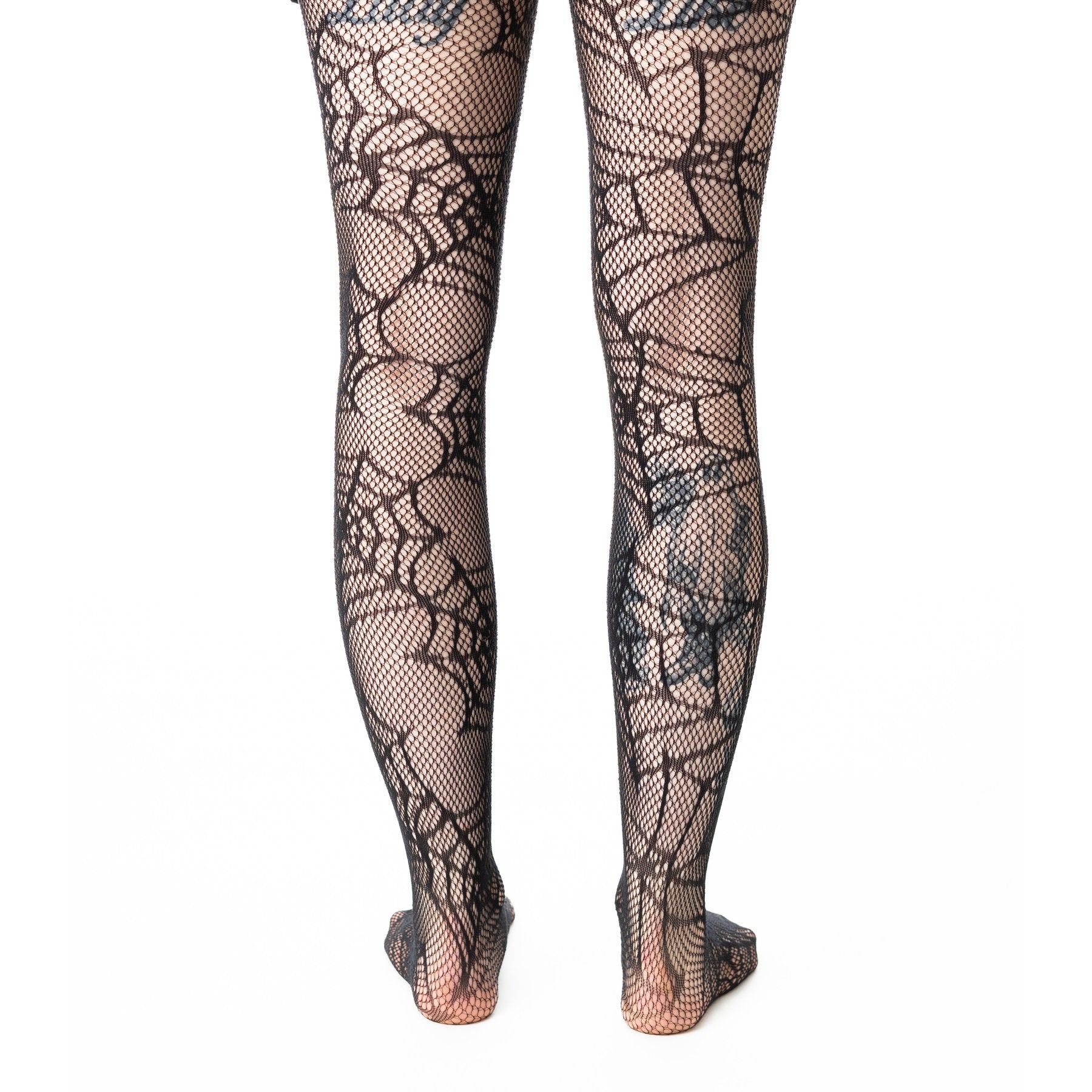 Poizen Industries Web Weaver Tights – Black Gothic Spiderweb Fishnet