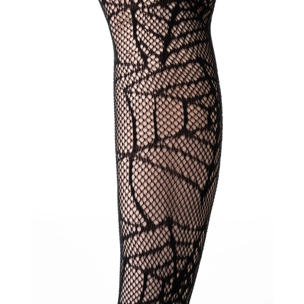 Poizen Industries Web Weaver Tights – Black Gothic Spiderweb Fishnet