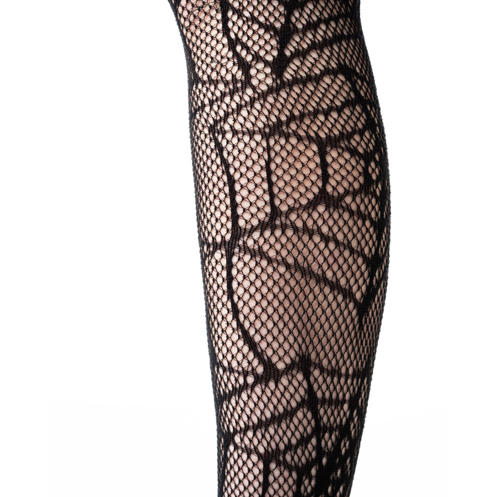 Poizen Industries Web Weaver Tights – Black Gothic Spiderweb Fishnet