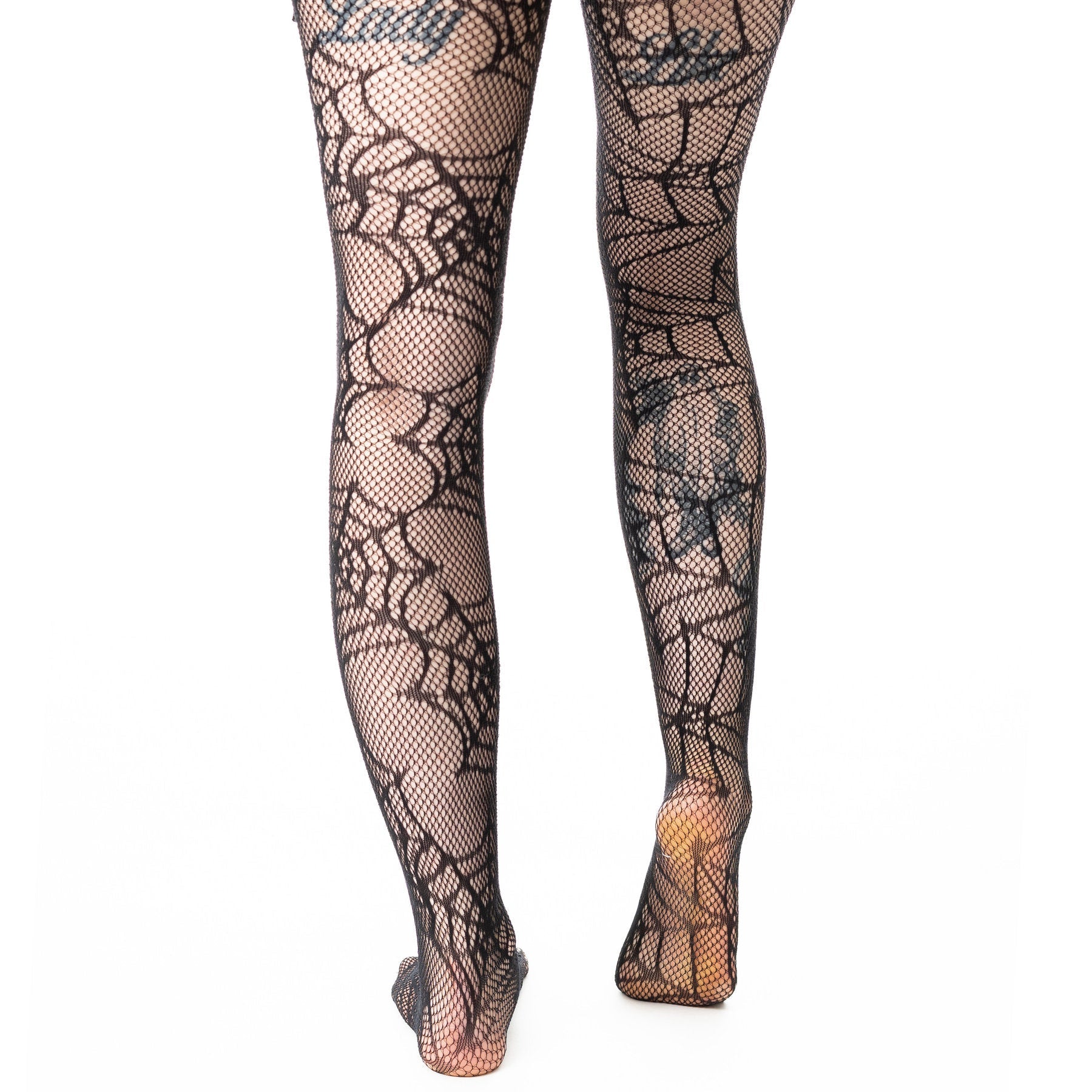 Poizen Industries Web Weaver Tights – Black Gothic Spiderweb Fishnet