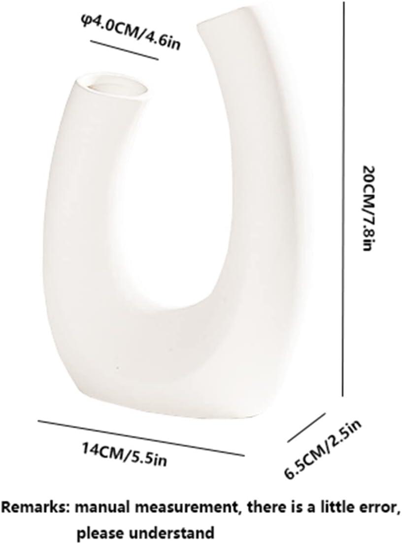 Massive Discounts White Ceramic Vase – Modern Geometric Pampas Vase 20cm