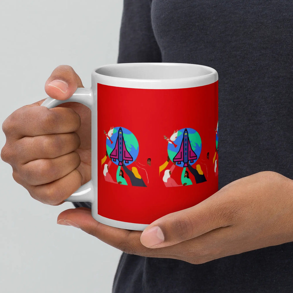 White glossy mug