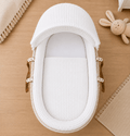 For Your Little One White Waffle Moses Basket Bedding Set with Liner