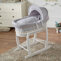 For Your Little One Wicker Baby Moses Basket with Wooden Stand
