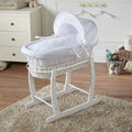 For Your Little One Wicker Baby Moses Basket with Wooden Stand