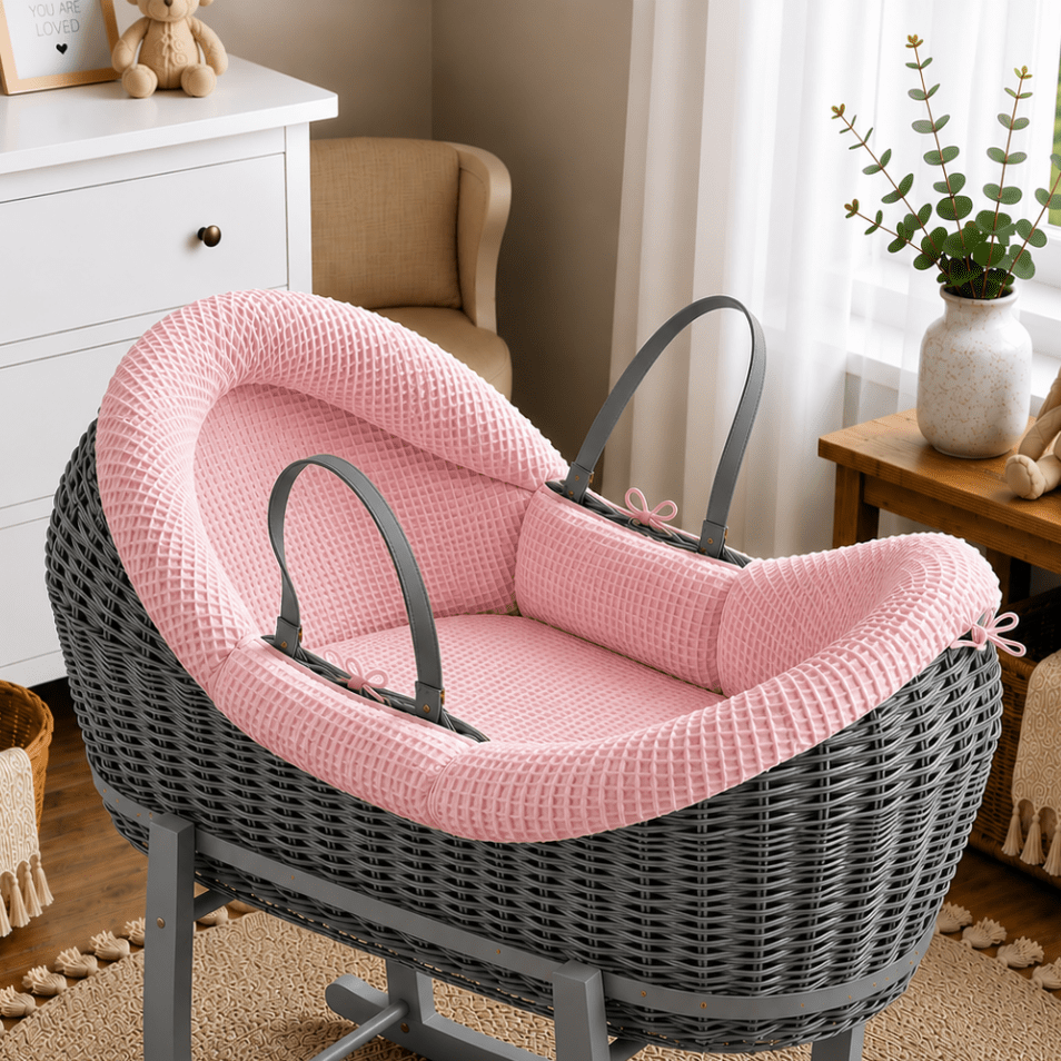 For Your Little One Wicker Pod Deluxe Moses Basket with Mattress