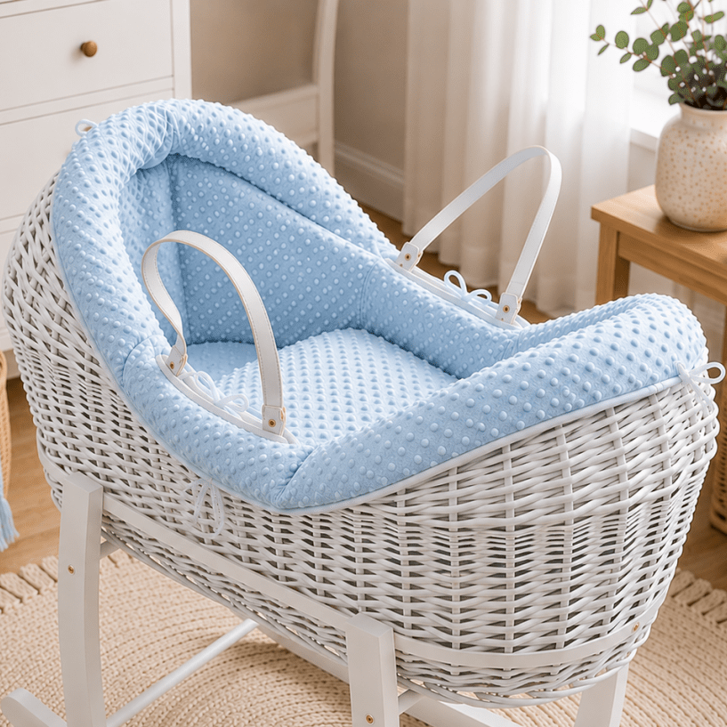 For Your Little One Wicker Pod Deluxe Moses Basket with Mattress