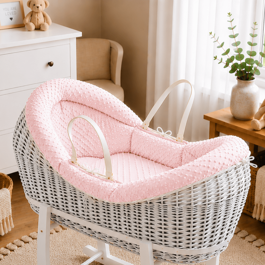 For Your Little One Wicker Pod Deluxe Moses Basket with Mattress