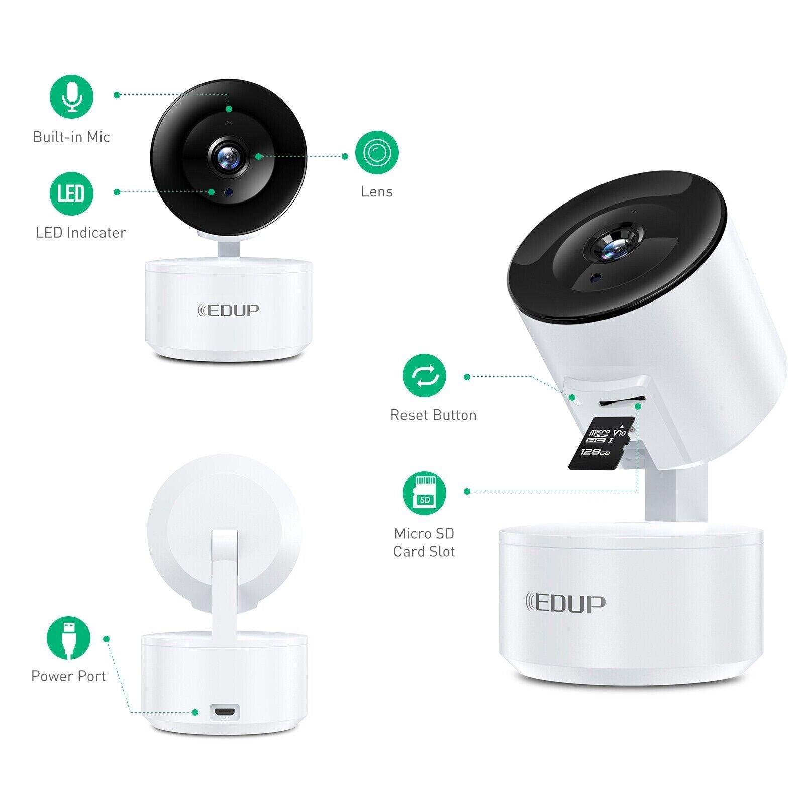 EDUP 1080P Indoor WiFi Security Camera | Pan Tilt & Night Vision