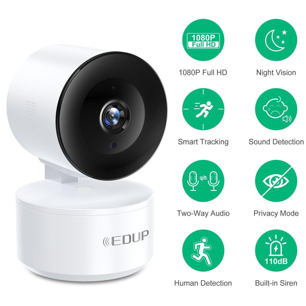EDUP 1080P Indoor WiFi Security Camera | Pan Tilt & Night Vision