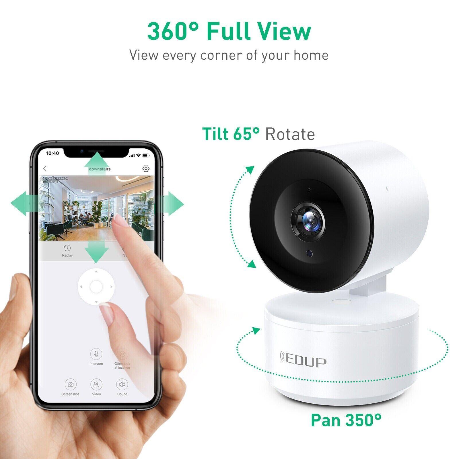 EDUP 1080P Indoor WiFi Security Camera | Pan Tilt & Night Vision