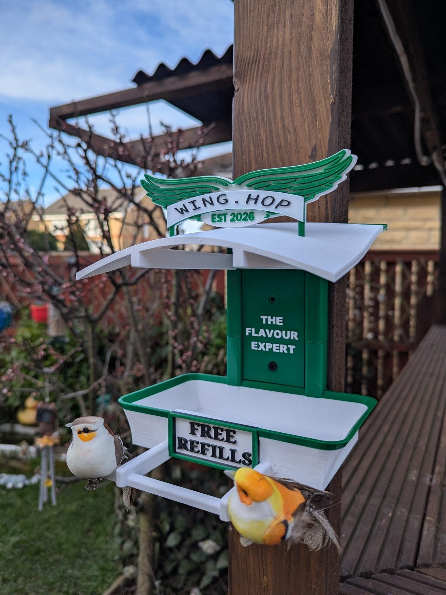 Chaddyverse Wing Hop Bird Feeder – 3D Printed Eco-Friendly PLA