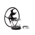Alchemy Gothic Witch by Moonlight Tealight Holder - Black Iron & Glass