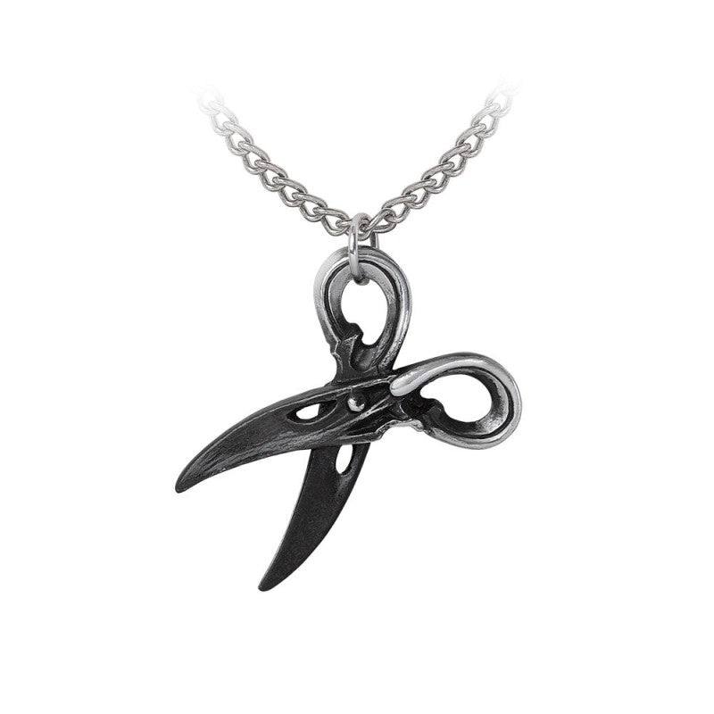 Alchemy Gothic Witches Shears Raven Scissors Necklace | English Pewter
