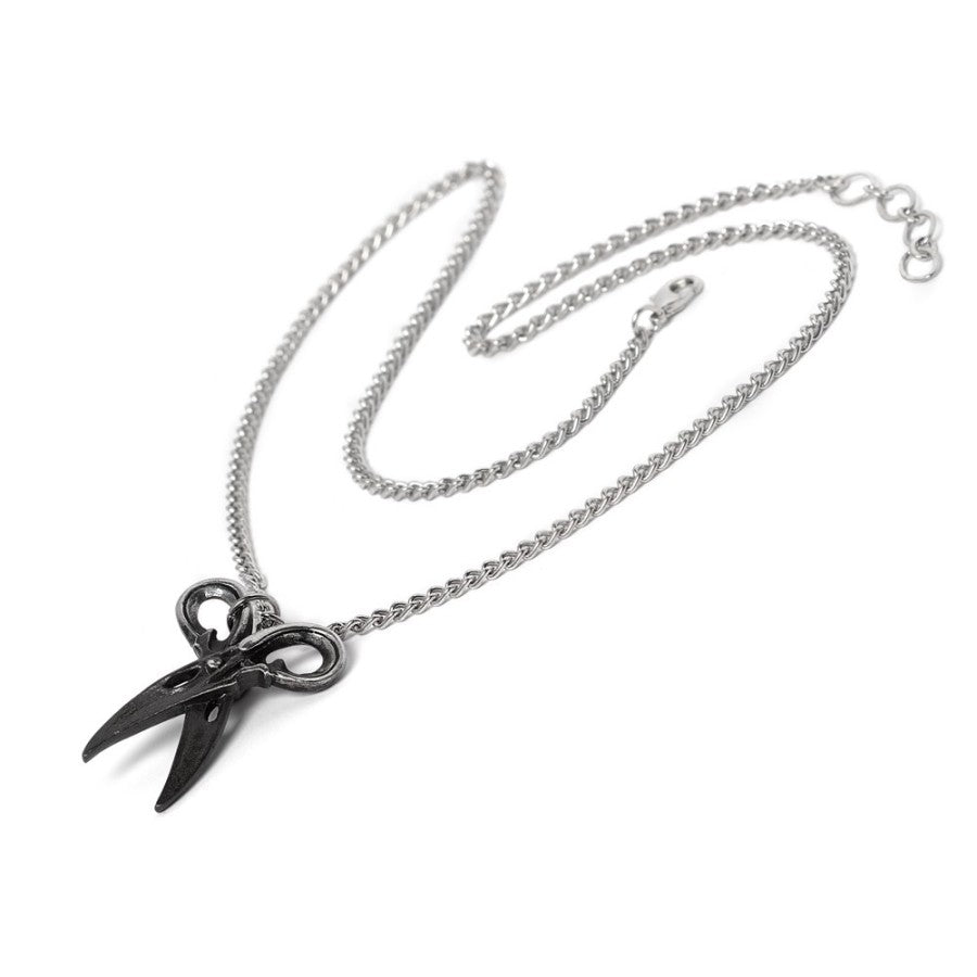Alchemy Gothic Witches Shears Raven Scissors Necklace | English Pewter