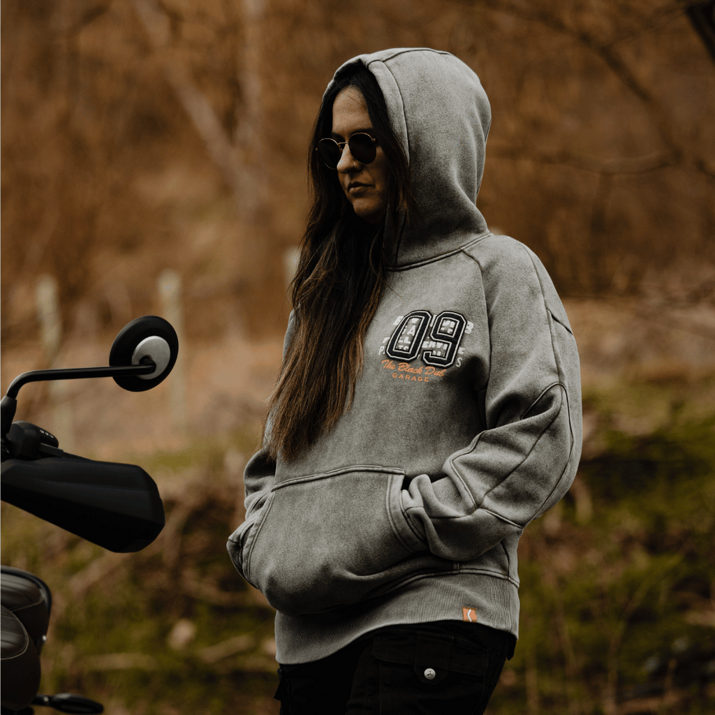 Uggly and Co Green Parts & Spares '09' Acid Wash Heavyweight Hoodie