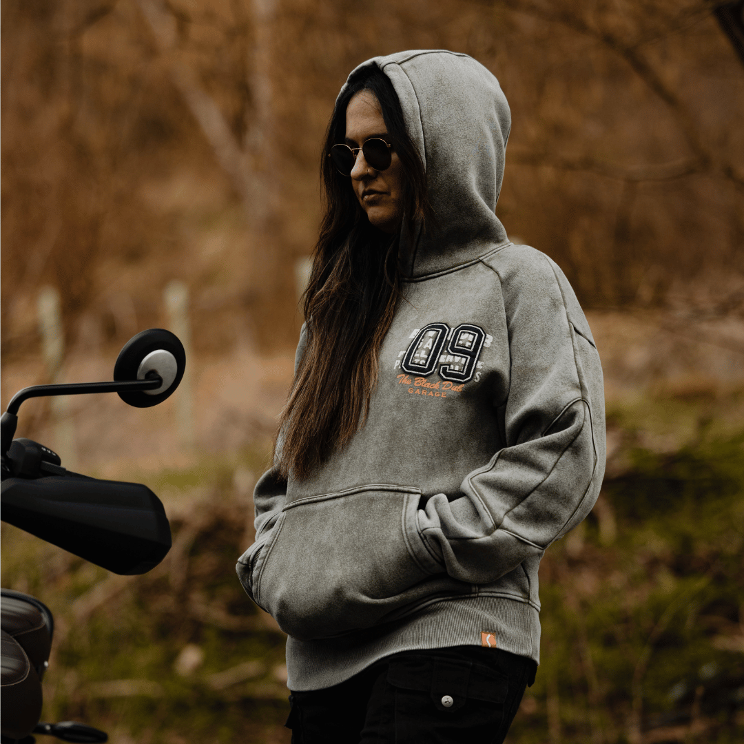 Uggly and Co Green Parts & Spares '09' Acid Wash Heavyweight Hoodie