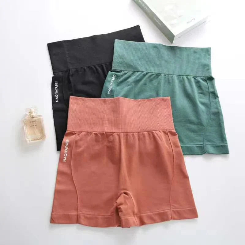 Women’s High Waist Seamless Fitness Shorts – One Size