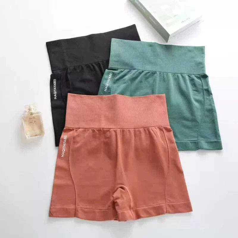 Women’s High Waist Seamless Fitness Shorts – One Size