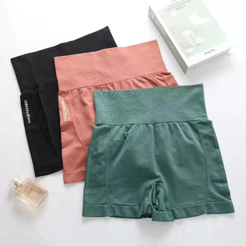 Women’s High Waist Seamless Fitness Shorts – One Size