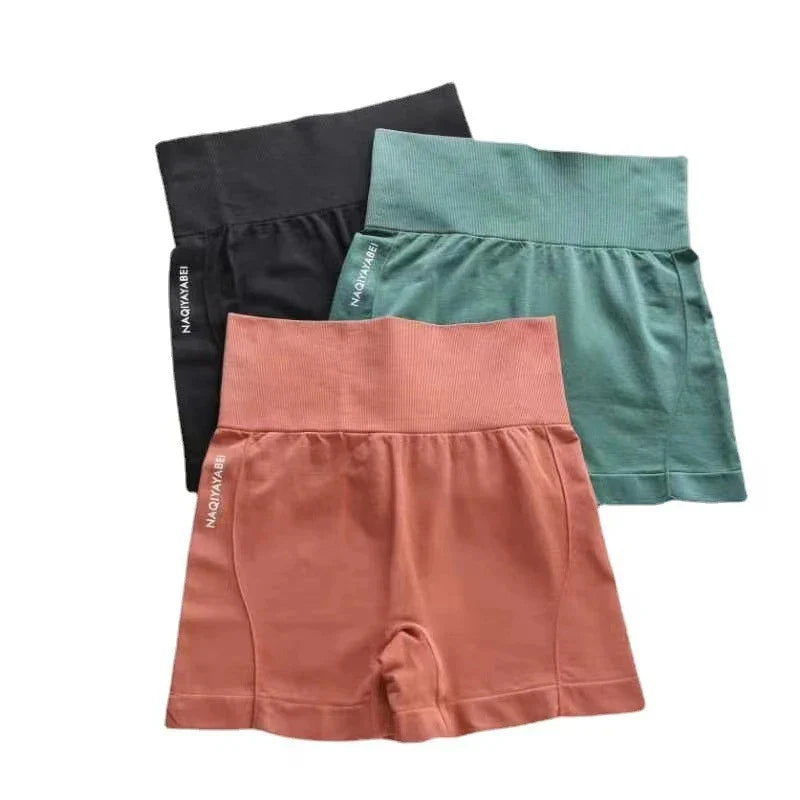 Women’s High Waist Seamless Fitness Shorts – One Size