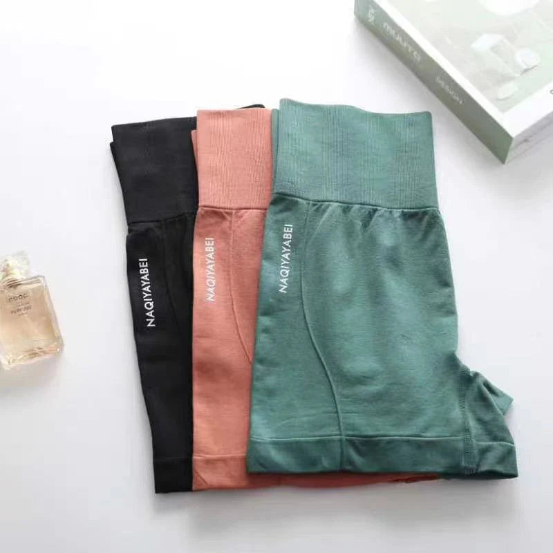 Women’s High Waist Seamless Fitness Shorts – One Size