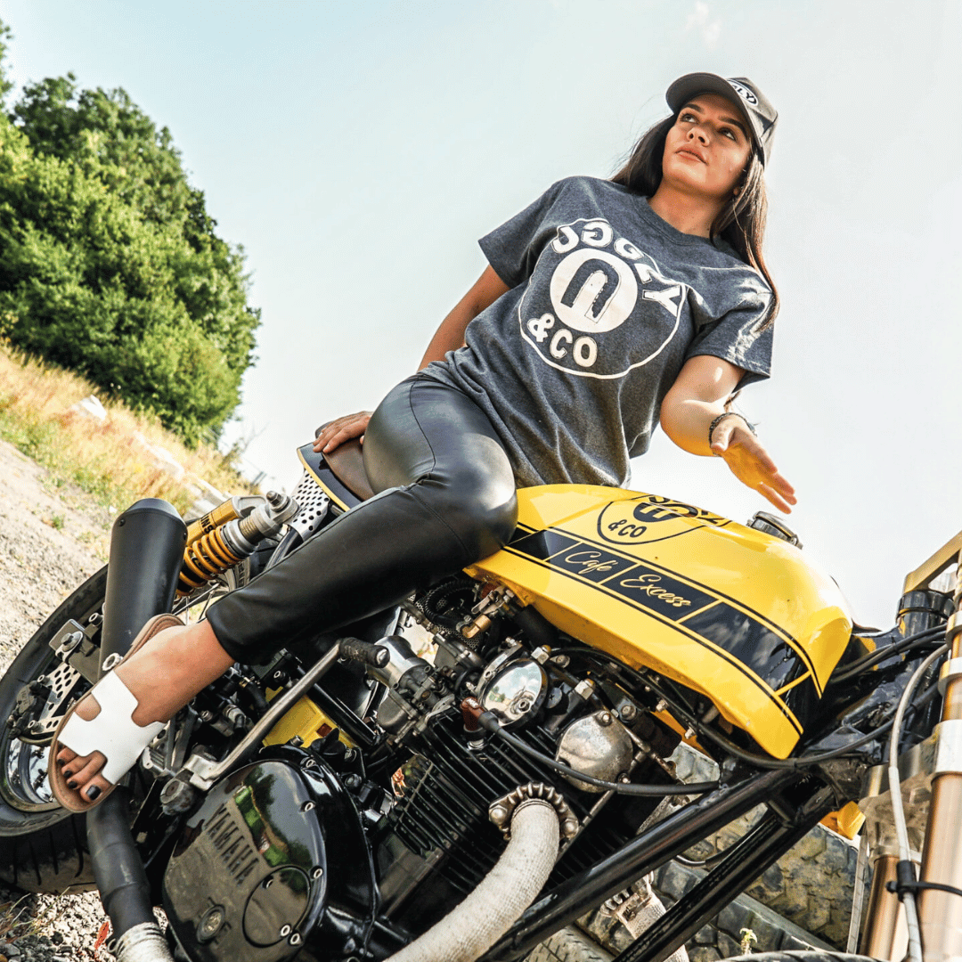 Uggly and Co Circle Heavyweight Cotton Motorcycle Tee – Vintage Grey