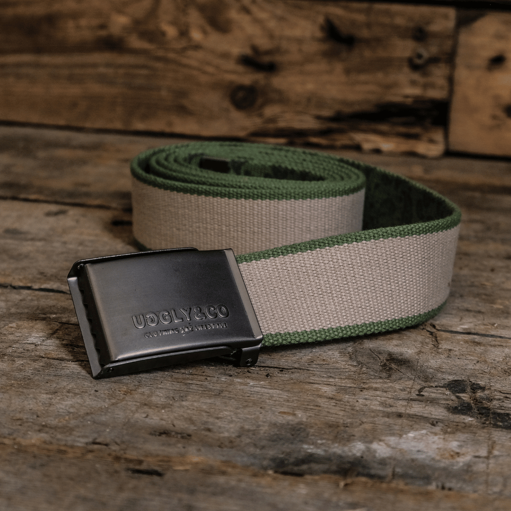 Uggly and Co Reversible Green Canvas Utility Belt with Bottle Opener