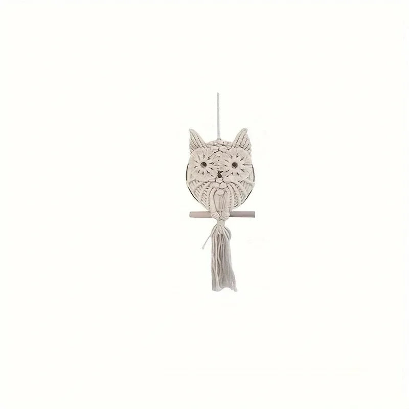 Woven Owl Macrame Wall Hanging – Boho Handmade Home Decor