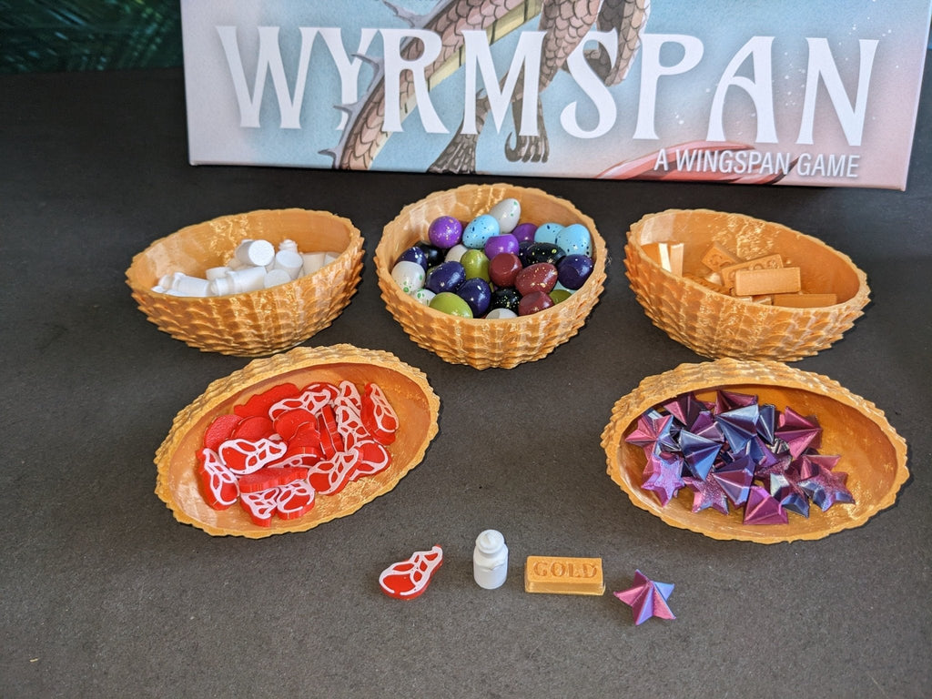 Wyrmspan Board Game Organizer & 3D Printed Resource Upgrade by Chaddyverse