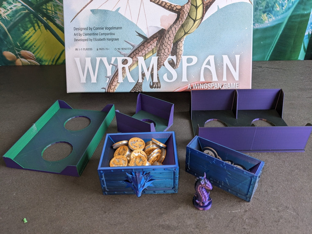 Wyrmspan Board Game Organizer & 3D Printed Resource Upgrade by Chaddyverse