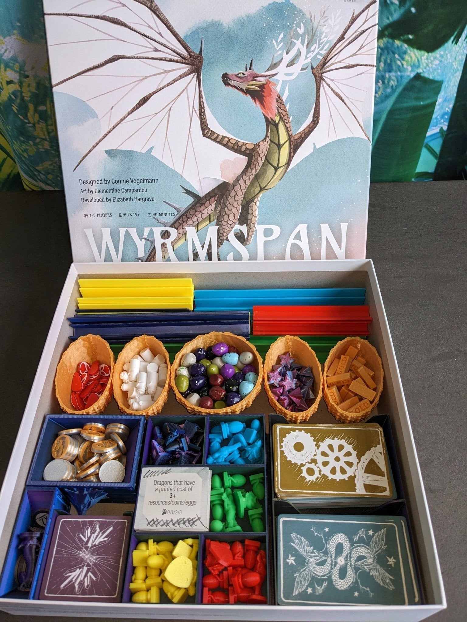 Wyrmspan Board Game Organizer & 3D Printed Resource Upgrade by Chaddyverse